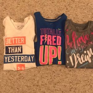 Lot of 3 Youth Large athletic shirts